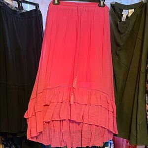 Pink Layered  Look Women's Skirt